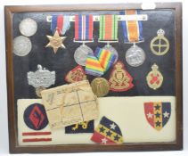 British Army medal group comprising WW1 War Medal and Victory Medal named to 38928 Pte A Husk,
