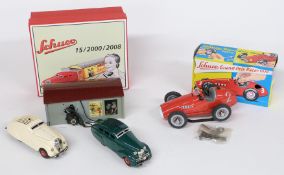 Two Schuco re-issue tinplate clockwork car sets Garage 15, Kommandoauto 2000 and Magico-Auto 2008