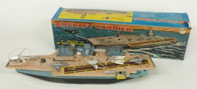 Marx tinplate Battery Operated Aircraft Carrier with Multi-Actions, J-9426, in original box.