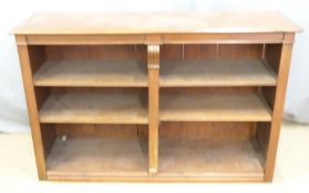 A 19thC mahogany and pine bookcase with adjustable shelving, W140 x D41 x H92cm