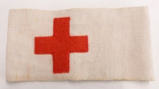 WW1 style German medic's Red Cross cloth armband with hook and eye fastening