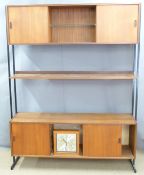 A retro Ladderax style room divider/shelf unit with adjustable modules, W157 x D40 x H201cm