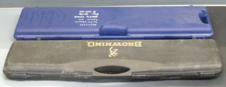 Two semi-automatic shotgun hard carry cases one Beretta the other Browning both with padded