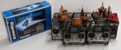 Futaba Skysport 4VF radio control transmitter in original box together with eleven various other