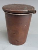 Possible Boer War campaign copper spirit heater/flask, with silvered lining