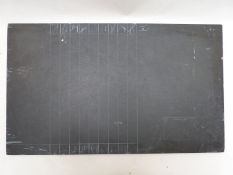 Slate shove ha'penny board, 45.5 x 77cm