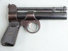 Webley Junior .177 air pistol with named and chequered grips, serial number 219.