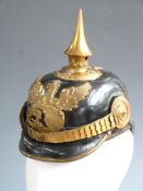 German officer's Baden Regiment pickelhaube helmet complete with Baden cockade and lining