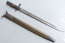 American 1917 pattern bayonet with Remington and further clear stamps to ricasso, two groves to