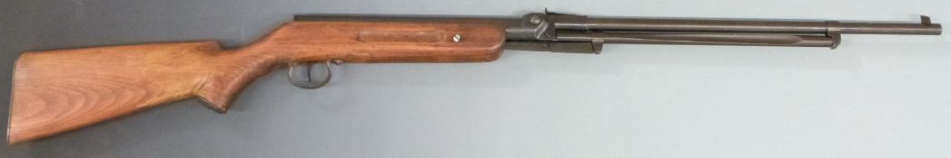 Relum Tornado Model 322 .22 air rifle with semi-pistol grip, raised cheek piece and adjustable