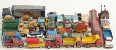 Thirty Corgi Toys diecast model commercial vehicles including Ice Cream Van on Ford Thames, Mobilgas