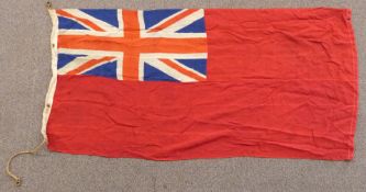 Red Ensign flag with Union Jack in corner, possibly Merchant Navy, 85cm x 160cm