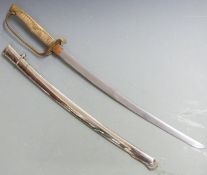 Japanese Russo war Samurai sword with shagreen handle, pierced and floral decorated guard, belt
