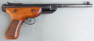 Diana .177 air pistol with chequered wooden grips and adjustable sights, NVSN.