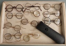 Twelve pairs of tortoiseshell effect vintage spectacles including one pair in Aristo Stratford-on-