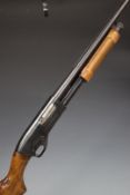 Magtech Model 586 pump-action shotgun with 26 inch barrel, overall length 117cm, length of pull