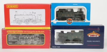 Four 00 gauge GWR tank locomotives Bachmann Class 55XX 6606 32-075B, Airfix Class 1400 54152-7 and