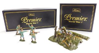 Two Britains Premier World War I diecast model soldier sets 'Over The Top' British Trench with
