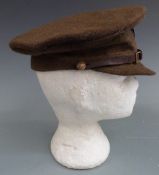British WW1 style trench cap with New Zealand Medical Corps cap badge stamped WO 15/8 with broad