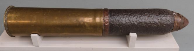 British Army WW1 18lb artillery shell dated 1916 and a smaller example