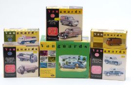 Six Vanguards 1:43 and 1:64 scale limited edition diecast model vehicles including Whitbread 2 piece