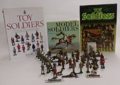 Forty-seven Britains and similar diecast and lead model soldiers including British Infantry,