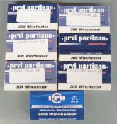 One-hundred-and-twenty-seven empty PPU .308 Winchester rifle cartridge cases PLEASE NOTE THAT A