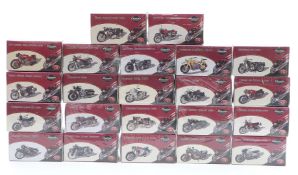 Twenty-two Atlas Editions Classic Motorbikes 1:24 scale diecast model motorcycles, all sealed in