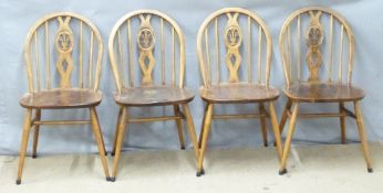 Four elm seated chairs