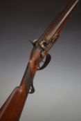 William Priddin side by side percussion hammer action muzzle loading shotgun with named and engraved