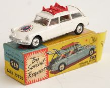 Corgi Toys diecast model Citroen Safari Corgi Ski Club with white body, beige interior and red roof