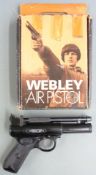 Webley Premier Mk II .22 air pistol with named and chequered grips, serial number 941, in original