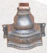 A large cast iron rainwater hopper / planter with relief moulded decoration, W49 x H50cm