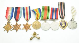 British Army medal group and ephemera comprising WW1 1914 'Mons' Star with rosette named to 5823
