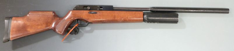 BSA PCP .177 target air rifle with chequered grip, raised cheek piece, adjustable trigger, sound