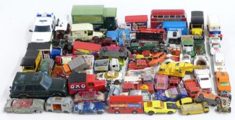 A collection of Corgi, Matchbox, Morestone and similar diecast model vehicles including Gloworm