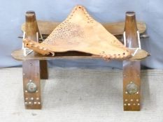 A vintage camel seat, H36cm