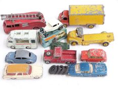 Eleven Corgi, Dinky and Matchbox diecast model vehicles including Heinz Bog Bedford lorry, Leyland