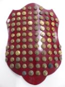 Collection of buttons, mainly British Army Highland Light Infantry, South Staffordshire Regiment,