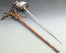 WW1 British Army 1912 pattern sword with bowl guard, shagreen and wire grip, George V cipher to 88cm