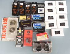 A large collection of pairs of scope mounts of various sizes including Browning, Winchester, SMK,