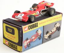 Corgi Toys diecast model Ferrari 312 B2 with red body and racing number 5, 152, in original