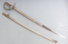 Spanish Light Cavalry sword with 'fabricase Toledo' to 77cm fullered curved blade, with scabbard