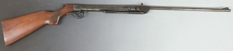 Precision .177 air rifle with chequered semi-pistol grip and adjustable sights and trigger, serial