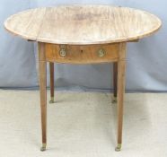 19thC mahogany Pembroke table with cross banded detail, W75 x D92 x H71cm