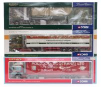 Three Corgi 1:50 scale limited edition diecast model lorries Pollock (Scotrans) Ltd 75205 and H E