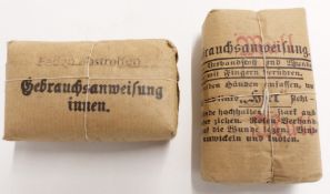 Two WW1 German unopened field dressings, both stamped 1918