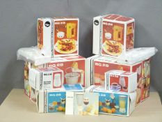 Quantity of boxed vintage RG28 AKA Electric retro kitchen appliances to include hand mixer