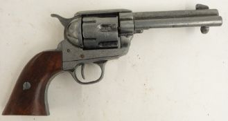 Blank firing six-shot double action revolver with shaped wooden grips, overall length 29cm, NVSN.
