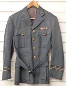 Two Royal Air Force officer's tunics with Flight Lieutenant sleeve rank, RAF Regiment shoulder